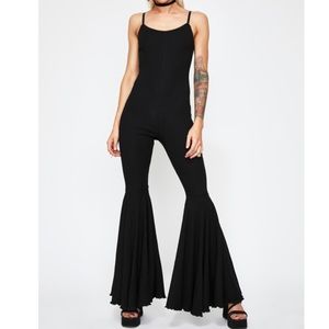 Out To Play Ribbed Bell Bottom Jumpsuit xDollskill
